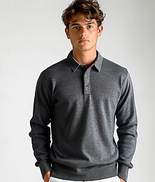 economico -Per uomo Affari Casuale Bavero Manica Lunga Moderno Formale Tinta unica Bottoni Primavera Autunno Blu chiaro Nero Blu marino Blu Grigio scuro Beige