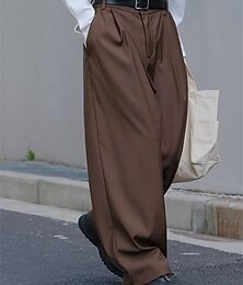 abordables -Homme Remise de diplôme Dress Pants works Pantalons Chinos Boutons Avec Poches Plaid Confort Formel Soirée Travail Mode Style Classique Noir Marron Micro-Élastique