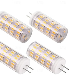 baratos -lâmpadas led milho g4 12v/24v ac/dc, 5w 63led reguláveis para lustres de cristal, branco quente &branco, 4 peças