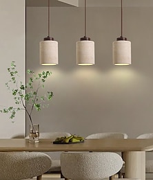 economico -lampada a sospensione in pietra naturale nordica cilindro piccolo metà secolo moderno appeso 85-265v