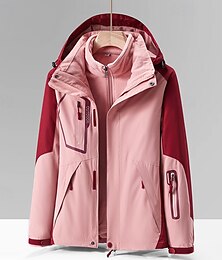 preiswerte -Damen Soft Shell Jacke Wanderjacke Winter Draussen Windundurchlässig Wasserdicht 3-in-1-Jacke Vliesjacken Windbreaker-Jacke Reisen Schwarz Elfenbein Rosa Grün