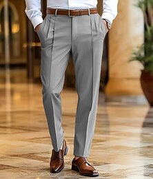 economico -Per uomo pantaloni della tuta Pantaloni Pantaloni estivi Pantaloni casual Pantaloni da completo Tasca frontale Gamba dritta Liscio Comfort Lunghezza intera Matrimonio Attività commerciale Classico
