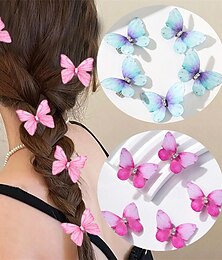 economico -5 pezzi Bambino Da ragazza Accessori per capelli Attivo Dolce Feste Compleanno Farfalla Giallo Rosa