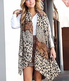 abordables -Bufanda ligera de gasa con estampado de leopardo: elegante chal con estampado animal para mujer, perfecto para uso informal, viajes y todas las estaciones.