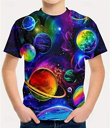 billiga -Pojkar 3D Grafisk T-shirt Kortärmad Sommar Vår Mode Grundläggande Barn 4-12 år Rund hals Utomhus Ledigt Dagligen Normal