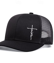 billiga -Herr Snapback hatt Basebollkeps Solhatt Trucker Hat Mesh Keps Khaki grön Grå Bomull Justerbara Mode Dagliga kläder Festival Tro Enfärgad / vanlig färg Ledigt / vardag