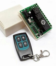 abordables -Module récepteur relais universel sans fil 433 MHz DC 12 V 4 canaux avec télécommande RF 4 canaux