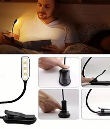 abordables -Mini lampe de lecture rechargeable par USB - Lampe de lecture à pince à 7 LED, veilleuse pour les yeux pour étudier &lecture au chevet du patient