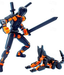 billiga -(montering klar) t13 actionfigurset 3d-tryckta leksaker robo 13 actionfigurdummy 13 titan 13 actionfigur (svart orange)