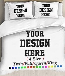 voordelige -Gepersonaliseerde Dekbedovertrek Aangepaste Bedding 3-delige Sets met Foto Tekst Aangepaste Cadeaus Dekbedset met 2 Kussenhoezen