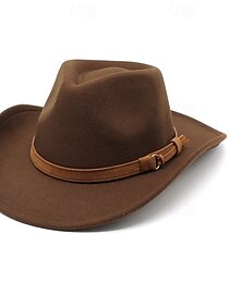 halpa -Miesten Kentucky Derby -hattu Aurinkohattu Cowboy hattu Fedora Trilby -hattu Musta Rubiini Villainen Vintage-tyyli Muoti 18. vuosisadalla Texasin osavaltio Päivittäin Teematapa Yksivärinen