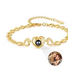 abordables -Collier de projection personnalisé meilleur cadeau pour maman – cadeau de mariage personnalisé pour couple bijou photo pour femmes pendentif creux en forme de cœur parfait cadeau pour petite amie