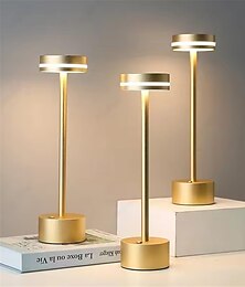 economico -lampada da scrivania retrò in alluminio ricaricabile tramite usb - luce notturna da tavolo con controllo touch 1 pz