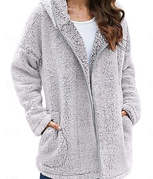 economico -Per donna Cappotto invernale Giacca invernale Giacca in pile Esterno Strada Giornaliero Autunno Inverno Standard Cappotto Standard Tenere al caldo Traspirante Contemporaneo Moda Giacca Manica lunga