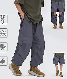 baratos -Homens Calça Cargo Calças Convertíveis Calças de Trilha Militar Ao ar livre Normal Prova-de-Água Respirável Secagem Rápida Calças Cinzento Escuro Preto Caça Alpinismo Campismo / Escursão