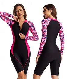 abordables -Femme Maillot Anti UV Maillot de bain 1 pièce Protection solaire UV UPF50+ Poids Léger Sans Manches Spandex Le Maillot de corps Maillot de bain Zip sur le devant Natation Surf Plage Sports nautiques