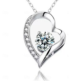 economico -collana rame moda donna carina classico cuore adorabile collana a forma di cuore per festa regalo quotidiano san valentino