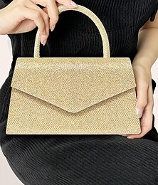 economico -Per donna Tracolla Borsa da sera Borse a tracolla Borsa a patta Poliestere Feste Ricevimento di matrimonio Catenina Massima capacità Trasporto multiplo Tinta unica Argento Nero Champagne