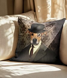 economico -Ritratto di animale fodera per cuscino double face 4 pezzi morbida federa decorativa quadrata federa per camera da letto soggiorno divano divano poltrona