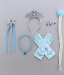 economico -7 pezzi Bambino Da ragazza Guanti Accessori per capelli Set di gioielli Tiara Attivo Dolce Feste Compleanno Fiocco di neve Giallo Rosa