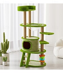 お買い得  -猫 キャットツリー キャットタワー 無地 クラシック 丈夫 取り付け簡単 かわいい カジュアル/日常 安全 大型猫用 特殊素材