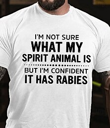 cheap -Men's Letter Printed Funny T Shirt Tee Top 100% Cotton Short Sleeve Graphic Shirt Heather Gray Black White Comfortable Tee Vacation Street Fashion Designer Clothing
