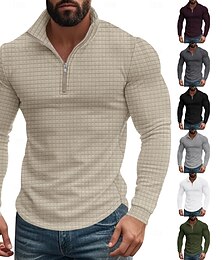 abordables -Hombre Sudadera Sudadera con un cuarto de cremallera Negro Blanco Vino Verde Ejército Caqui Media cremallera Plano Deporte Diario Festivos Poliéster Ropa de calle Básico Casual Primavera & Otoño Ropa