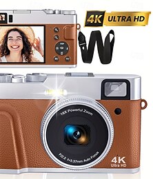abordables -Appareil photo compact 4K UHD avec mise au point automatique, appareil photo de voyage avec mise au point automatique, caméra de vlogging 48 MP