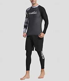 abordables -Hombre Bañadores Pantalones Traje de baño Anti UV Ligero Manga Larga Bañadores Traje de baño 3 Piezas Natación Surf Playa Deportes acuáticos Impreso Verano Primavera Otoño