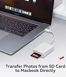 economico -lettore di schede SD USB C adattatore per schede SD con doppio slot per schede per iPhone 15 Pro iPad Mac MacBook laptop Android USB-C/TypeC visualizzatore di telecamere ad alta velocità lettore di