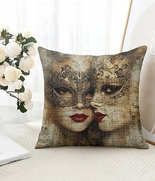 abordables -Housse de Coussin Décoratif Vintage pour Femmes 1PC Housse de Coussin Carré Doux pour Canapé Housse de Coussin pour Chambre Salon Fauteuil