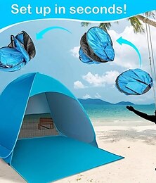 abordables -Tienda de playa automática de montaje instantáneo, ligera, para exteriores, parasol de playa, refugio con bolsa de transporte