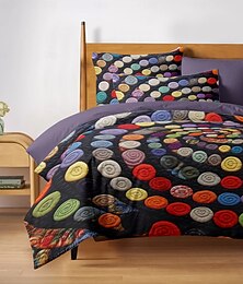 abordables -3d quilt art motif housse de couette ensemble de housse de ducvet doux 3 pièces luxe coton ensemble de literie décor à la maison cadeau roi reine housse de couette