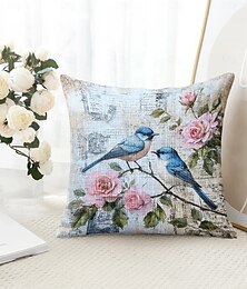 levne -1 ks Polyester Polštářový potah, Zvíře stromy a listí rustikální design Pastýřský Obdélníkový Tradiční Klasický