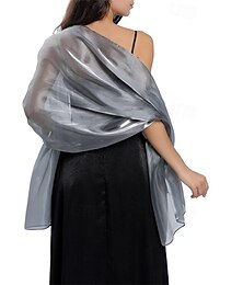 abordables -châles et enveloppes soyeux pour femmes pour robes de soirée châle en organza transparent et doux pour demoiselle d'honneur, mariage, fête formelle
