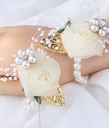 economico -Fiori da polso da sposa Braccialetto floreale Matrimonio / Ricevimento di matrimonio Stoffe Floreale