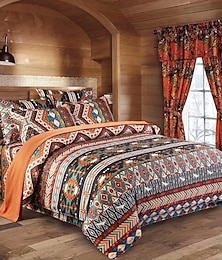 economico -copripiumino boho flower full size set biancheria da letto con linee bohemien set letto con linee azteche copripiumino geometrico copripiumino morbido e leggero con 2 federe per estate primavera