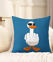 economico -divertente animale decorativo copricuscino anatra 1 pz morbido quadrato copricuscino divano federa per camera da letto soggiorno divano sedia