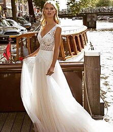cheap -Wedding Dresses Ball Gown V Neck Regular Straps Chapel Train Satin Bridal Gowns With Pleats Ruched 2025