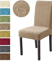 baratos -capas elásticas para cadeiras jacquard para sala de jantar, capa protetora de cadeira removível e lavável com encosto alto