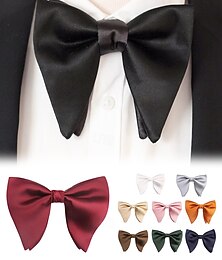 abordables -Nœud papillon en satin bordeaux pour homme – accessoire classique pour mariage et fête