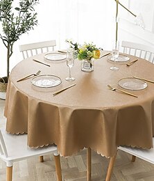 abordables -nappe ronde nappe en vinyle essuyable nappe de printemps toile cirée ferme pique-nique en plein air couverture de table en tissu pour salle à manger de mariage