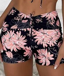 abordables -Femme Maillots de Bain Caleçon extensible Maillot de bain Taille haute Vacances Tenues de plage Floral Sans Manches Maillots de bain