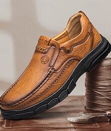 Χαμηλού Κόστους -ανδρικά slip-on loafers από ψεύτικο δέρμα με ραφές στο χέρι - casual άνετα παπούτσια για καθημερινή χρήση και υπαίθριες δραστηριότητες