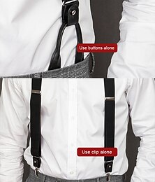 levne -pánské elastické nastavitelné šle – všestranný design do Y s koženými poutky a možností zapínání, vhodné pro formální oblečení, svatby nebo obchodní oblečení