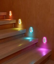 economico -luce notturna con sensore di movimento intelligente a led 8 colori, luce per sedile del water ricaricabile tramite usb, per casa, camera da letto, corridoio, illuminazione per wc, decorazione 1/2