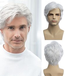 ieftine -peruci bărbați perucă scurtă sintetică rezistentă la căldură natural halloween perucă de păr cosplay
