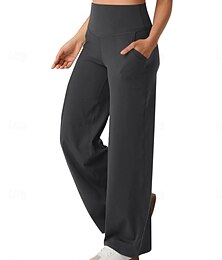 voordelige -Dames Joggingbroeken Chinese Modieus Streetwear Volledige lengte Hoge taille Effen Zak Elastische tailleband Comfortabel Zacht Micro-elastisch Buiten Straat Zwart Lichtgroen Fuschia Abrikoos Zomer