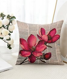 abordables -Housse de coussin décoratif à jeté floral vintage couverture 1PC housse de coussin carrée douce pour chambre salon fauteuil