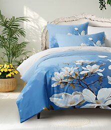 abordables -Ensemble de housse de couette à motif de paysage chinois, ensemble de literie en coton avec housse de couette bohème imprimée avec taie d'oreiller enveloppe, décoration de chambre, housse de couette